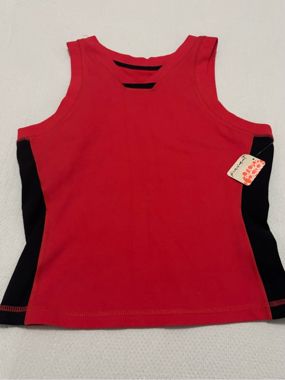 FP Movement by Free People Red Tank Top with Black Side Panels